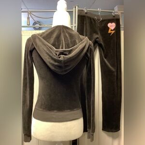 Juicy Couture 90s Velour Pants 30 x 33 Zip Up Hoodie Tracksuit